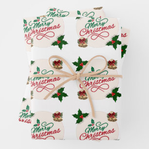 Cute Santa and Snowflake Pattern Christmas Wrappin Wrapping Paper Sheet