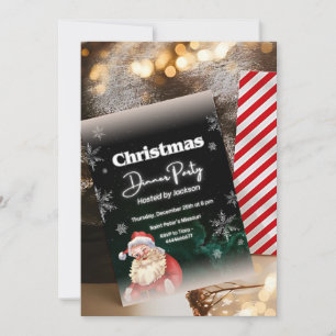 Cute Santa and Snowflakes Theme - Christmas Party Invitation