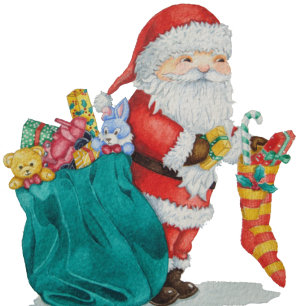 Cute santa and toys green christmas envelope