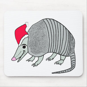 Cute Santa Armadillo Christmas Mouse Mat