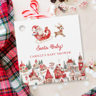 Cute Santa Baby Shower  Favour Tags