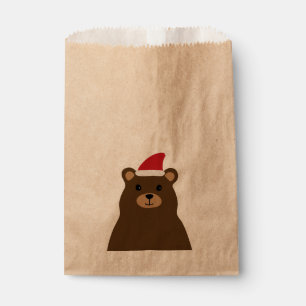 Cute Santa Bear Christmas Sack, Holiday Favour Bags