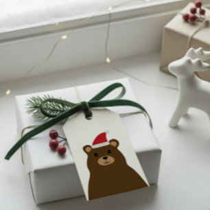 Cute Santa Bear Christmas Tag, Holiday Gift Tags