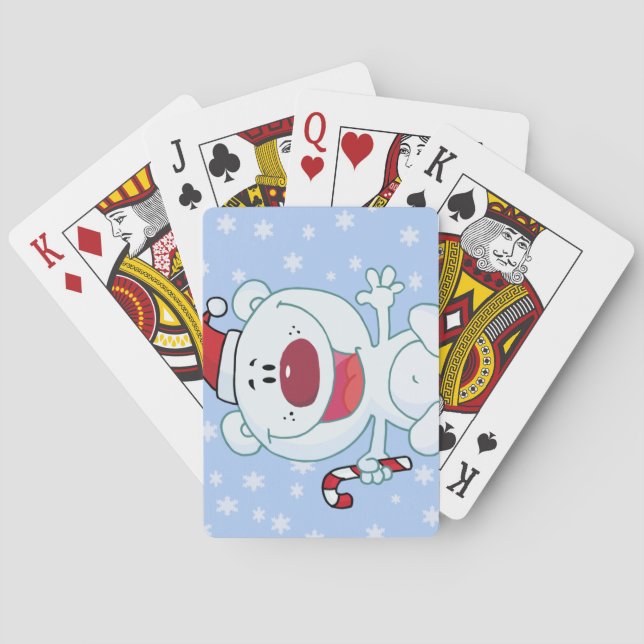 Cute Santa Bear Playing Cards (Back)