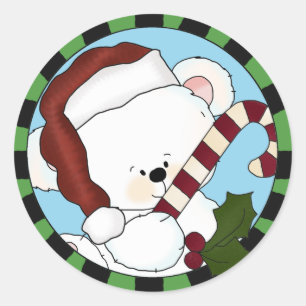 Cute Santa Bear Stickers