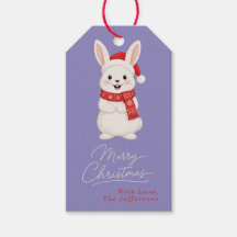 Cute Santa Bunny Christmas Purple