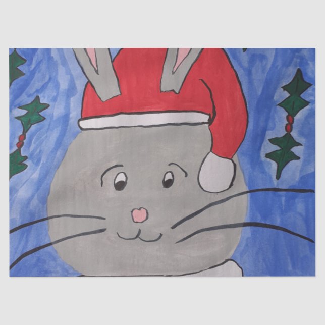 Cute Santa Bunny Tissue Paper (Front)