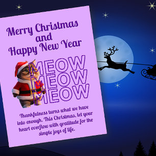 Cute Santa Cat Christmas Postcard