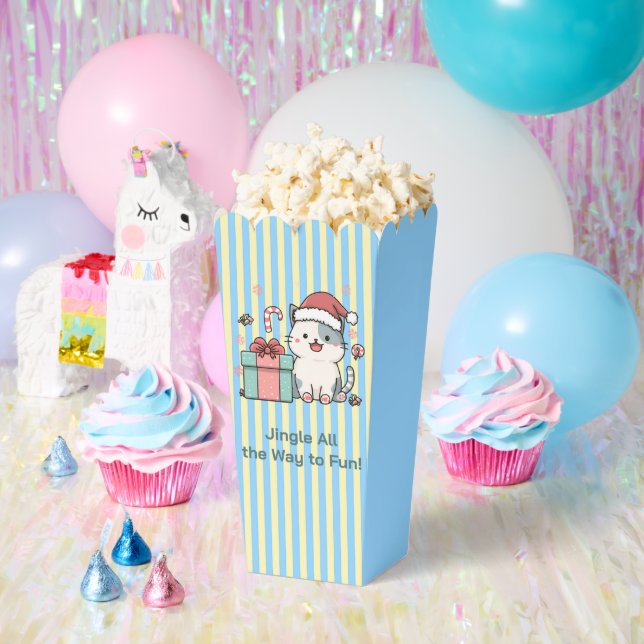 Cute Santa Cat with Gift Box (Party)