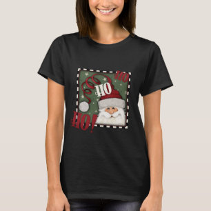 Cute Santa Cheerful Ho Ho Merry Christmas Holiday T-Shirt