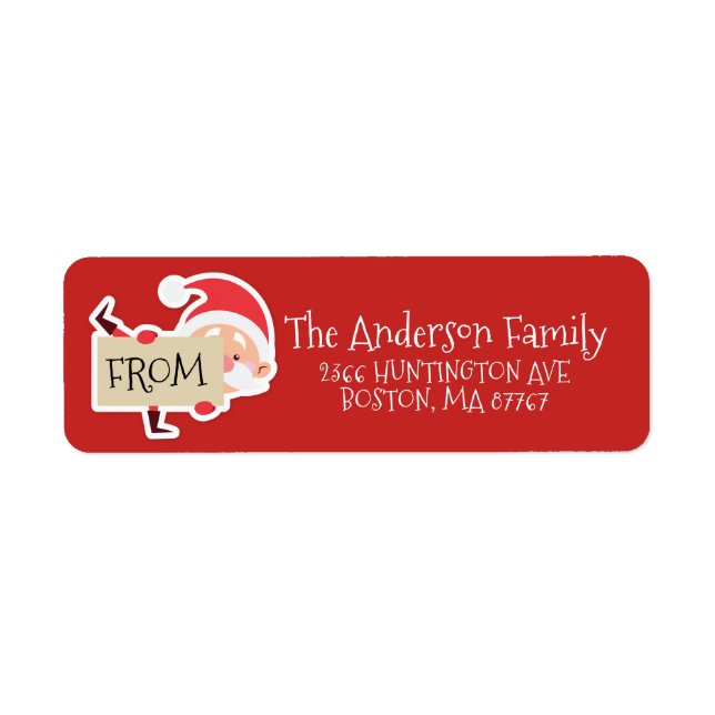 Cute Santa Christmas Address Label (Front)