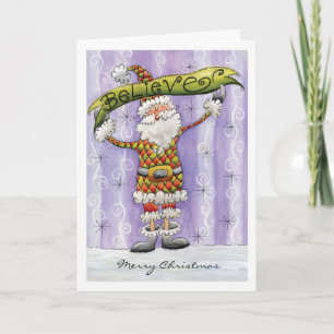 Cute Santa Christmas Card - Believe