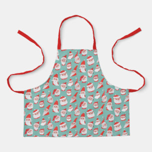 Cute Santa Christmas holiday pattern Apron