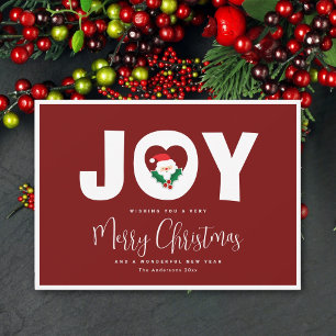 Cute Santa Christmas Joy Merry Christmas Greetings Holiday Card