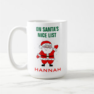 Cute Santa Christmas Nice List Add Name Coffee Mug