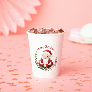 Cute Santa Christmas Paper Cups – Sending You Warm
