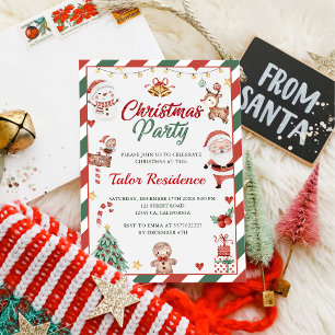 Cute Santa Christmas Party Invitation