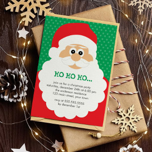 Cute Santa Christmas Party Invitation