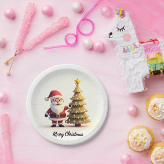 Cute Santa Christmas Plates