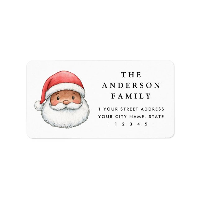 Cute Santa Christmas return address Label (Front)