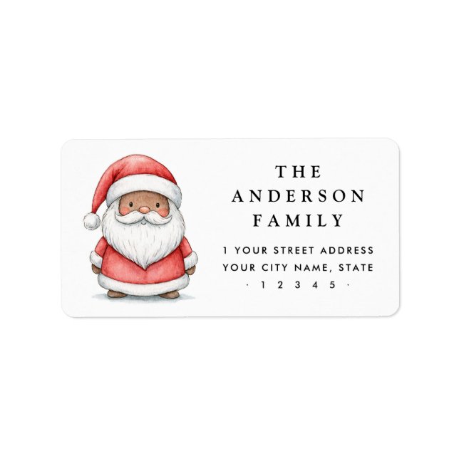 Cute Santa Christmas return address Label (Front)