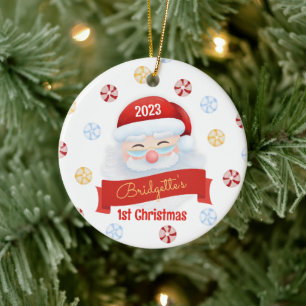 Cute Santa Claus 1st Christmas Ornament
