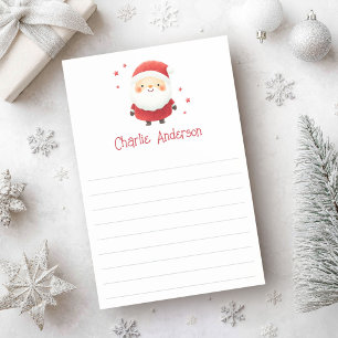 Cute Santa Claus add name lined Christmas Post-it Notes