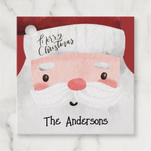 Cute Santa Claus All-Over Face Merry Christmas Favour Tags