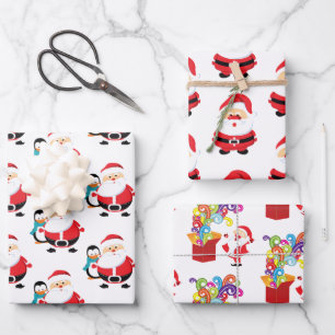 Cute  Santa Claus assortment pattern Wrapping Paper Sheet