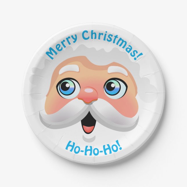 Cute Santa Claus Cartoon Paper Plate (Front)