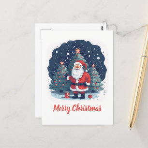 Cute Santa Claus Cartoon Postcard
