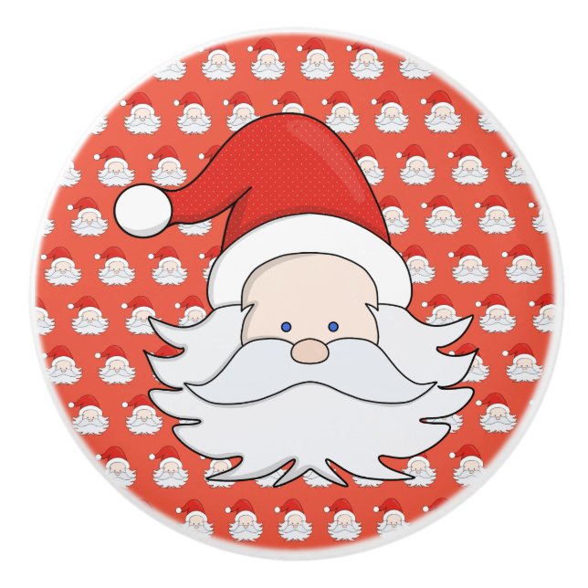 Cute Santa Claus Ceramic Knob (Front)