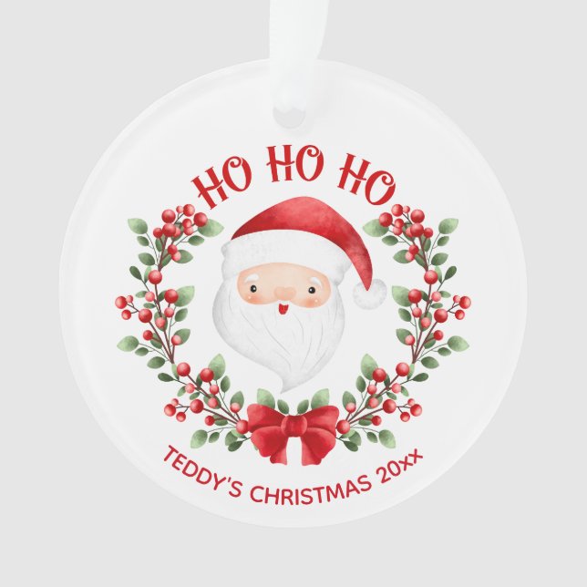 Cute Santa Claus Christmas Acrylic Ornament (Front)