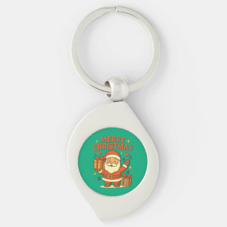 Cute Santa Claus Christmas Art – Merry Christmas Key Ring