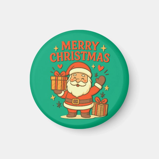  Cute Santa Claus Christmas Art –  Merry Christmas Magnet (Front)