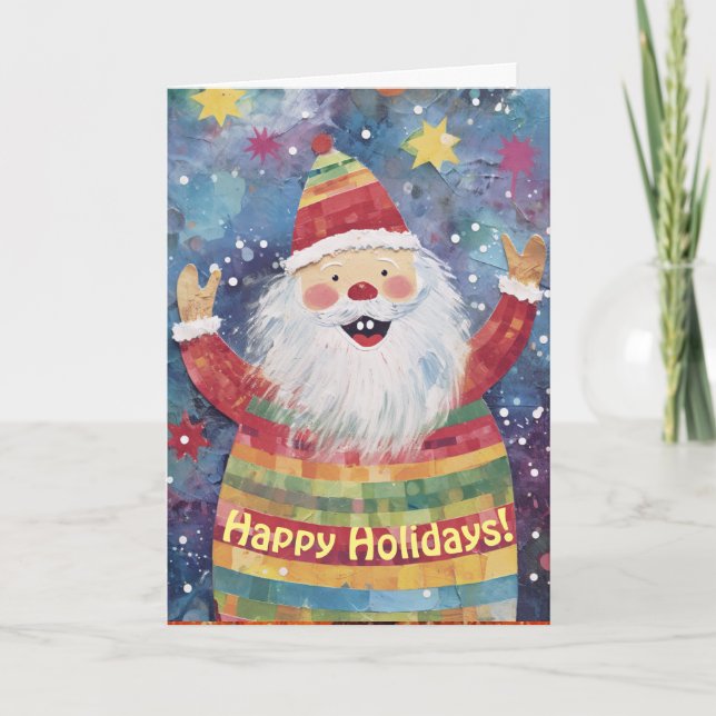 Cute Santa Claus Christmas Card (Front)