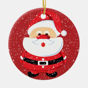 Cute Santa Claus Christmas custom Ceramic Tree Decoration