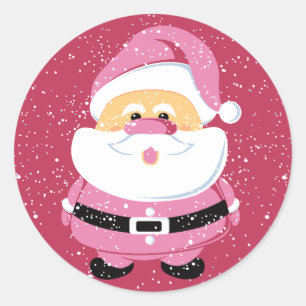 Cute Santa Claus Christmas custom Classic Round Sticker