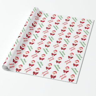 Cute Santa Claus Christmas custom personalised Wrapping Paper