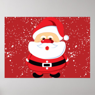 Cute Santa Claus Christmas custom Poster