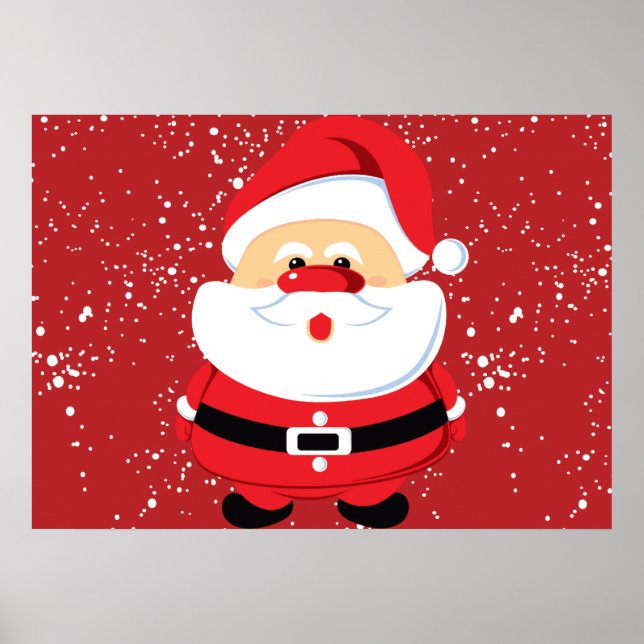 Cute Santa Claus Christmas custom Poster (Front)