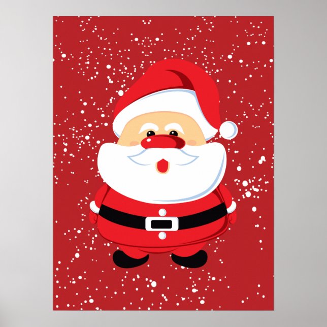 Cute Santa Claus Christmas custom Poster (Front)