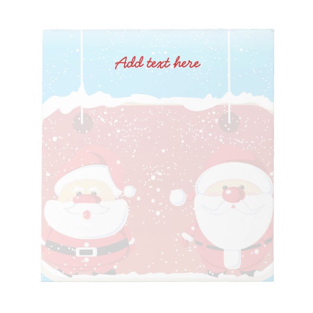 Cute Santa Claus Christmas design Notepad (Front)