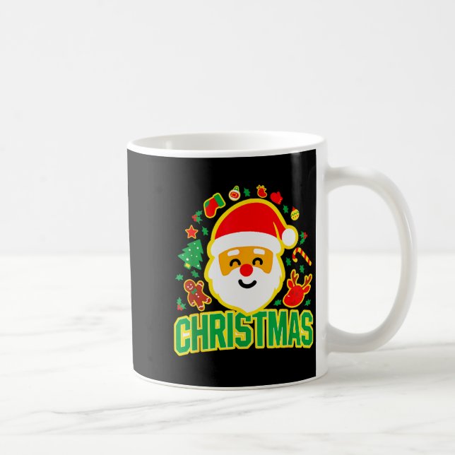 Cute Santa Claus Christmas Festive Holiday Xmas De Coffee Mug (Right)