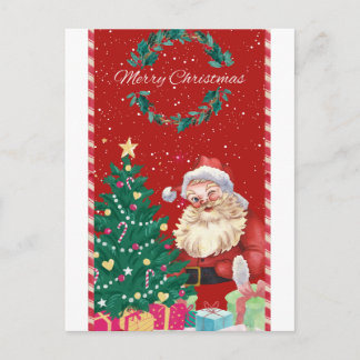 🎄 Cute Santa Claus Christmas Illustration – Festi Postcard
