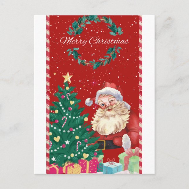 🎄 Cute Santa Claus Christmas Illustration – Festi Postcard (Front)