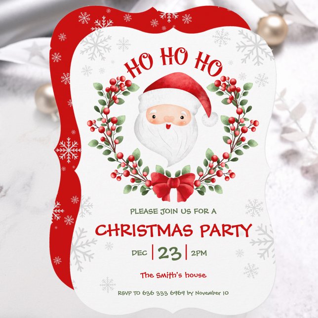 Cute Santa Claus Christmas Party Invitation (Cute Santa Claus Christmas Party Invitation)