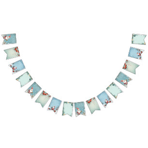 Cute Santa Claus Christmas Party Invitation Bunting