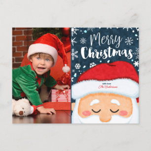 Cute Santa Claus Christmas Photo Post Card
