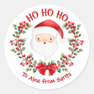 Cute Santa Claus Christmas Round Sticker
